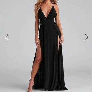 BRIE DOUBLE SLIT A-LINE FORMAL DRESS